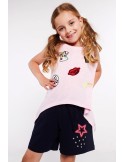 Girls\' shorts with a star, navy blue NDZ8726 - Online store - Boutique